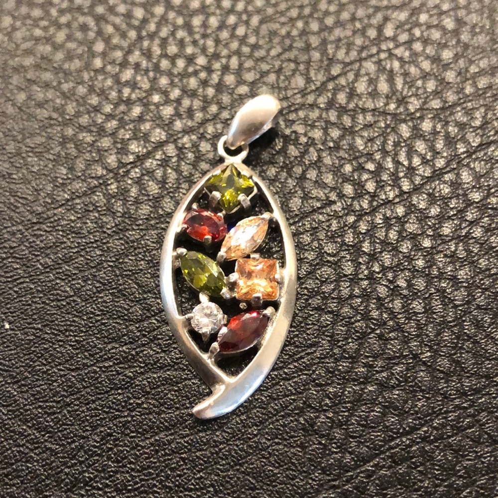 Sterling Silver Semi-Precious Stone Pendant